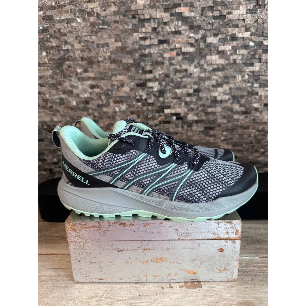 Merrell Bravada 2 Breeze Womens 10 Grey Mint Green Trail‎ Running Shoes J037360